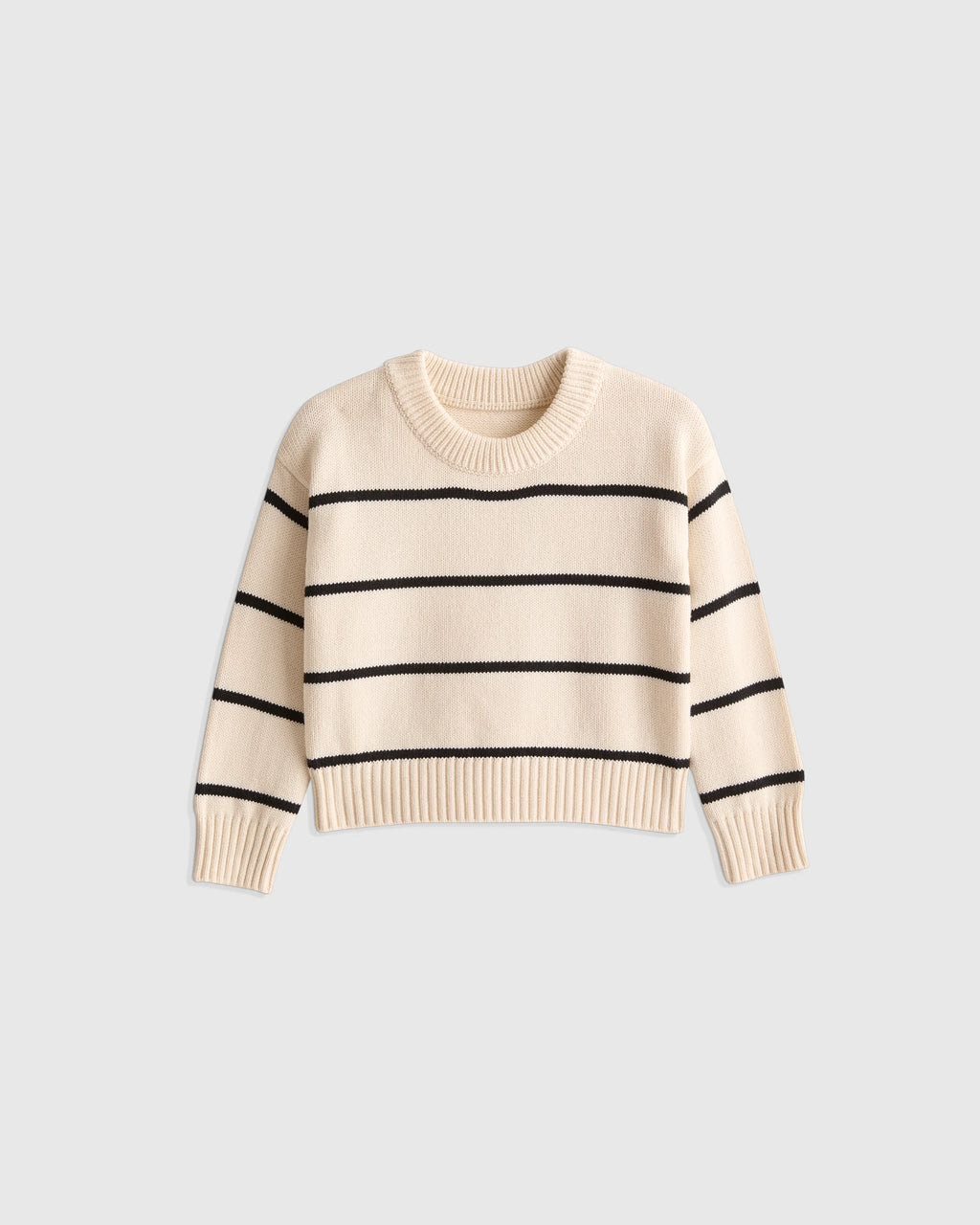 100% Organic Cotton Crewneck Sweater - 9-12M / Navy/White