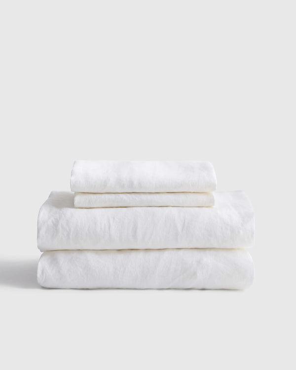 European Linen Sheet Set - Twin / Peach