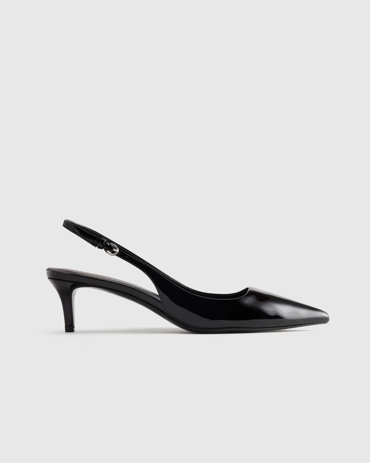 Italian Leather 55mm Slingback Pump - 5 / Black Patent Main image