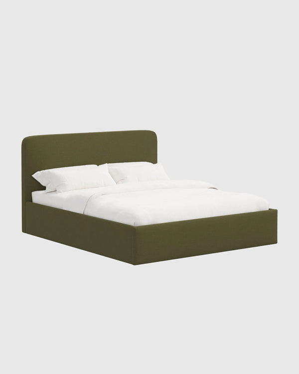 100% Linen Curved Bed - Full / Canvas