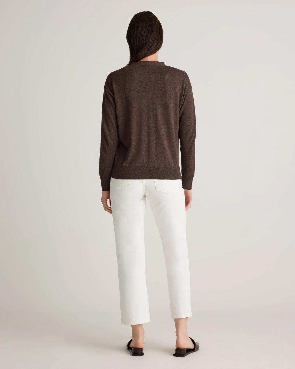 Lightweight Cotton Cashmere Cardigan - XS / Heather Oatmeal