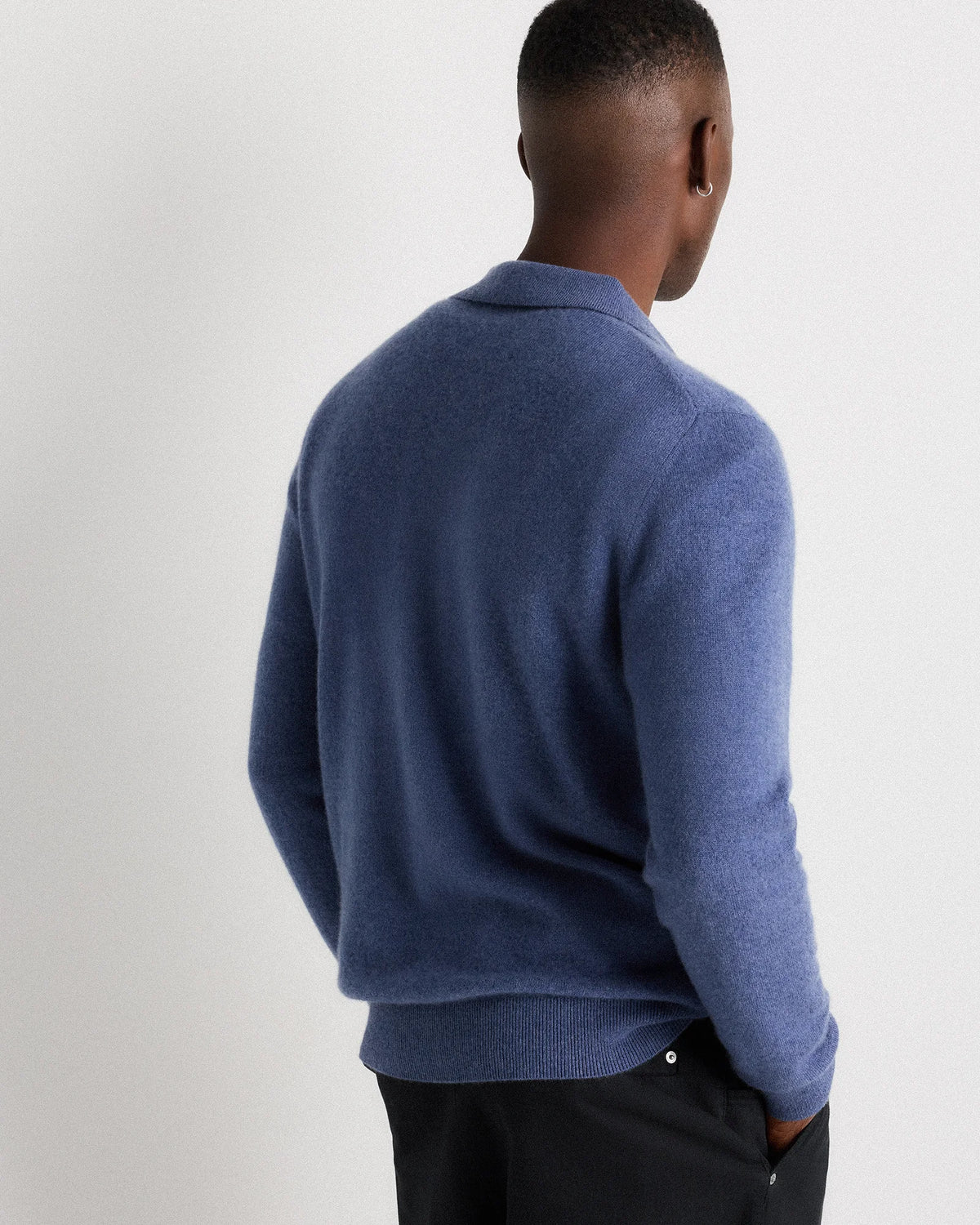 Mongolian Cashmere Polo Sweater - S / True Navy