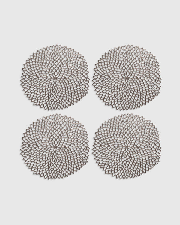 Pressed Dahlia Placemats, Set of 4 by Chilewich - One Size / Brass