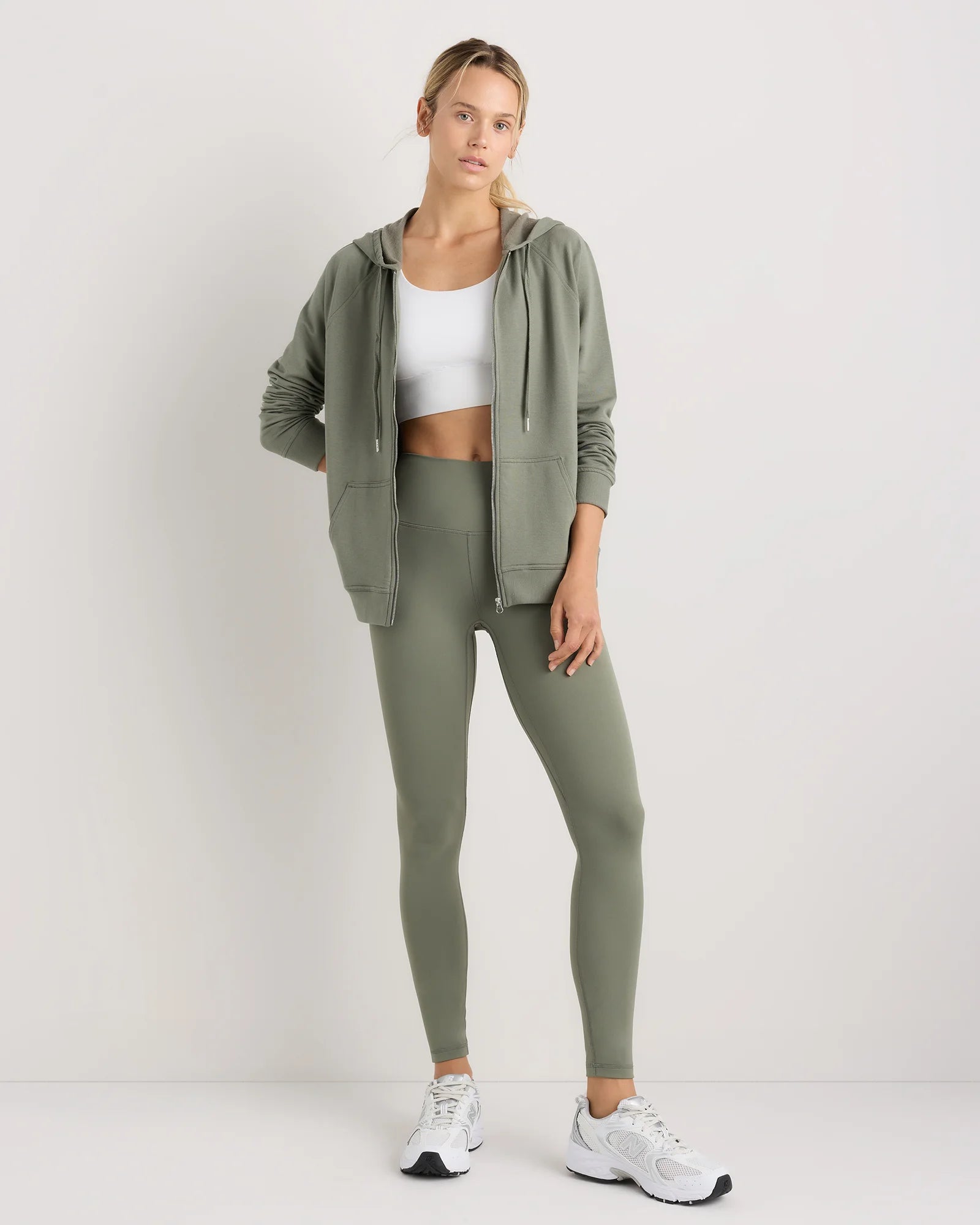 SuperSoft Fleece Full-Zip Hoodie - XS / Smoked Thyme Green Secondary image