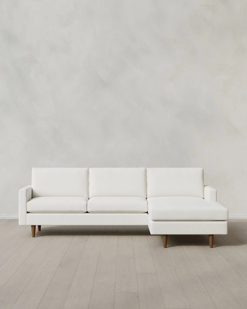 Atlas Midcentury Chaise Sectional in Performance Chenille Linen Blend - 106" Right Arm / Sorrell