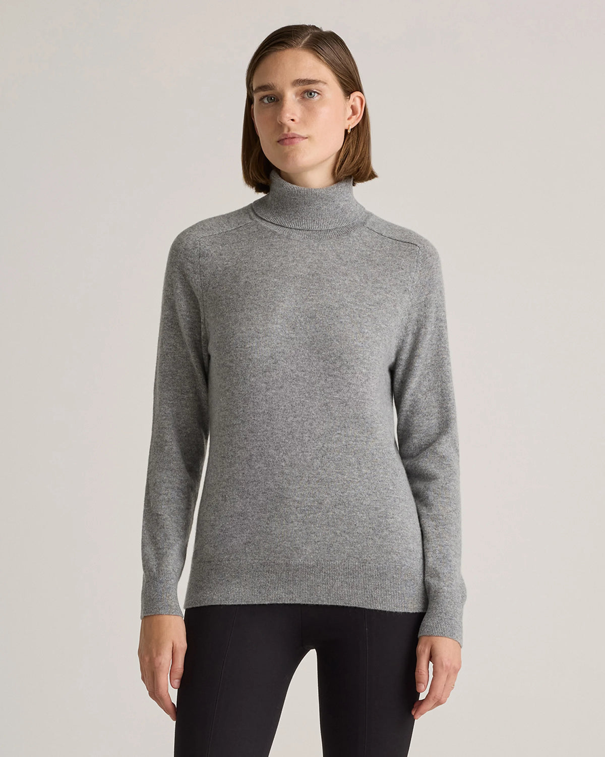 Mongolian Cashmere Turtleneck Sweater - XS / Heather Grey Main image