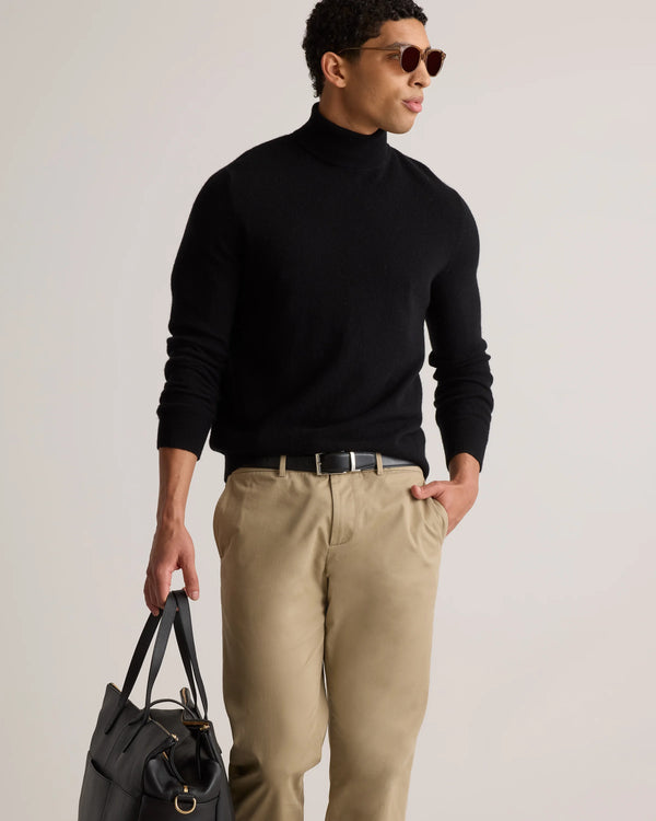 Mongolian Cashmere Turtleneck Sweater - S / Black