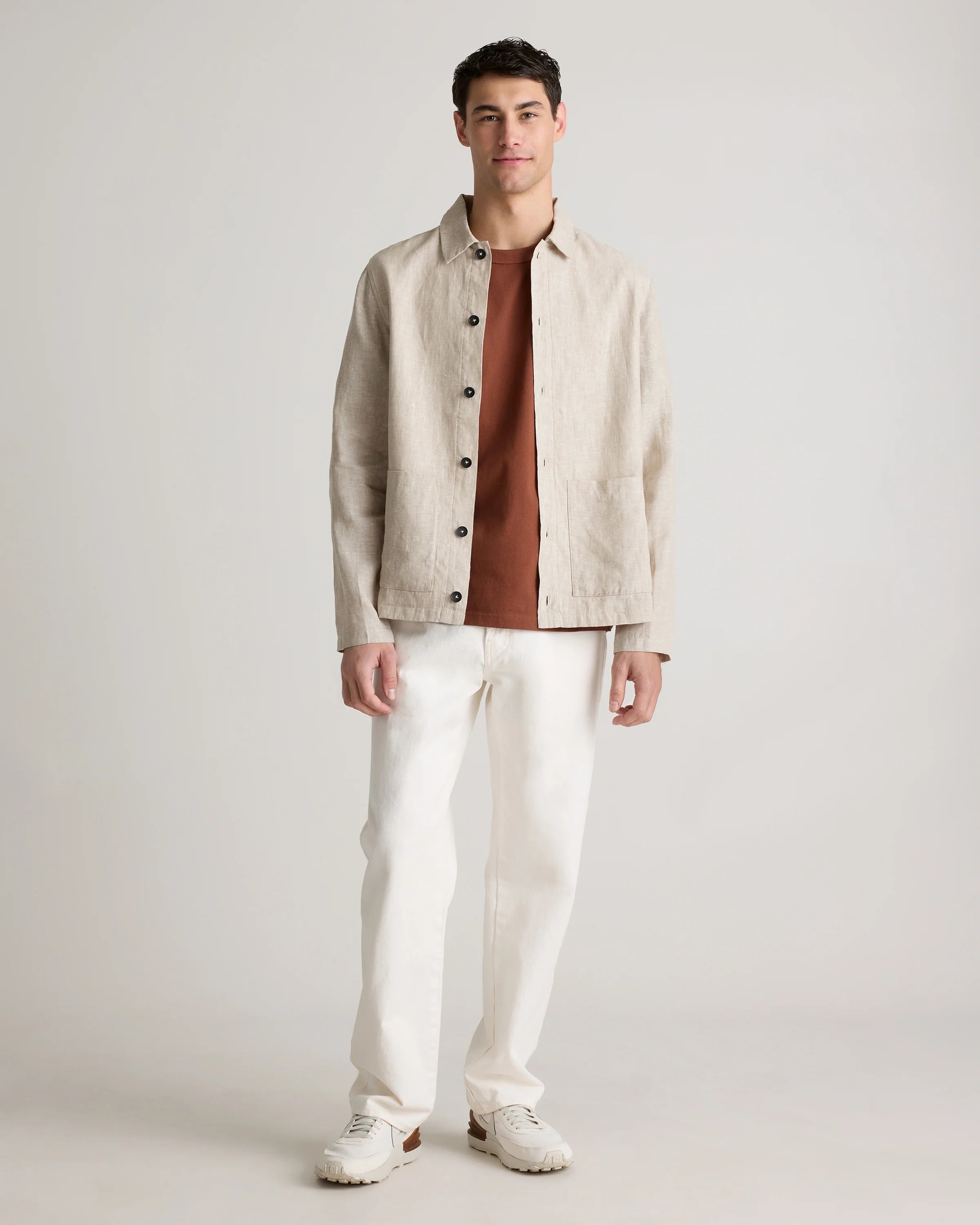 100% European Linen Chore Jacket - S / Flax Secondary image