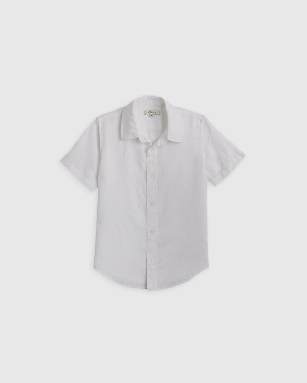 100% European Linen Short Sleeve Shirt - 2T / Flax