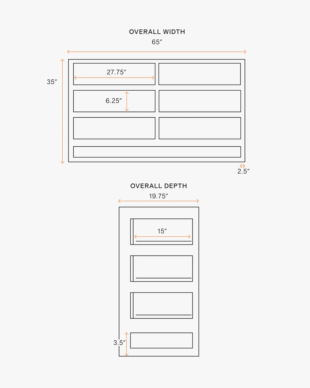 Solid Wood Frame 6-Drawer Dresser - One Size / Walnut Brown