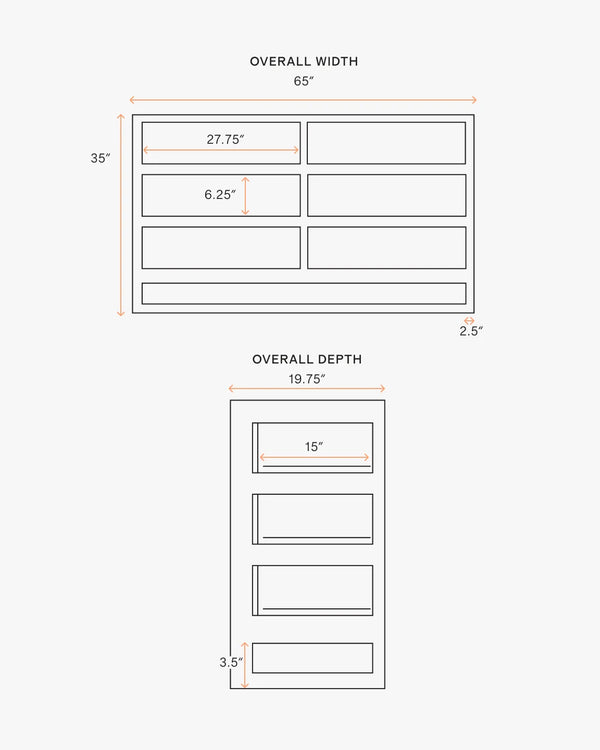 Solid Wood Frame 6-Drawer Dresser - One Size / Walnut Brown