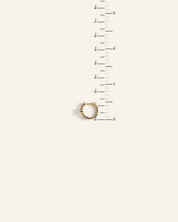 14K Gold Lab Grown Diamond Bezel Pave Tiny Huggies - One Size / Yellow Gold