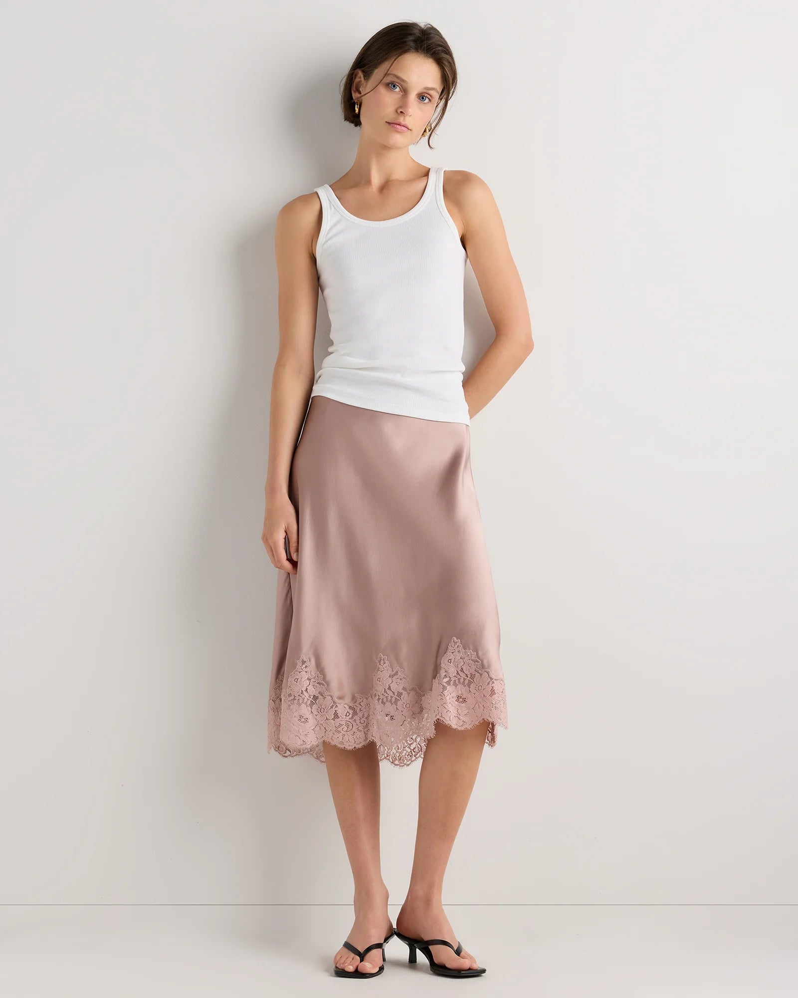 100% Washable Silk Lace Skirt - XS / Vintage Pink Secondary image