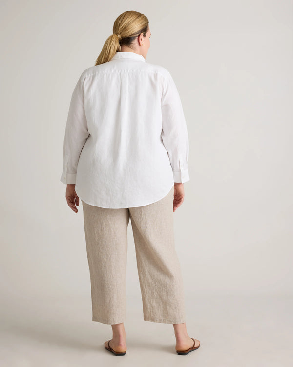 100% European Linen Long Sleeve Shirt - 1X / Flax