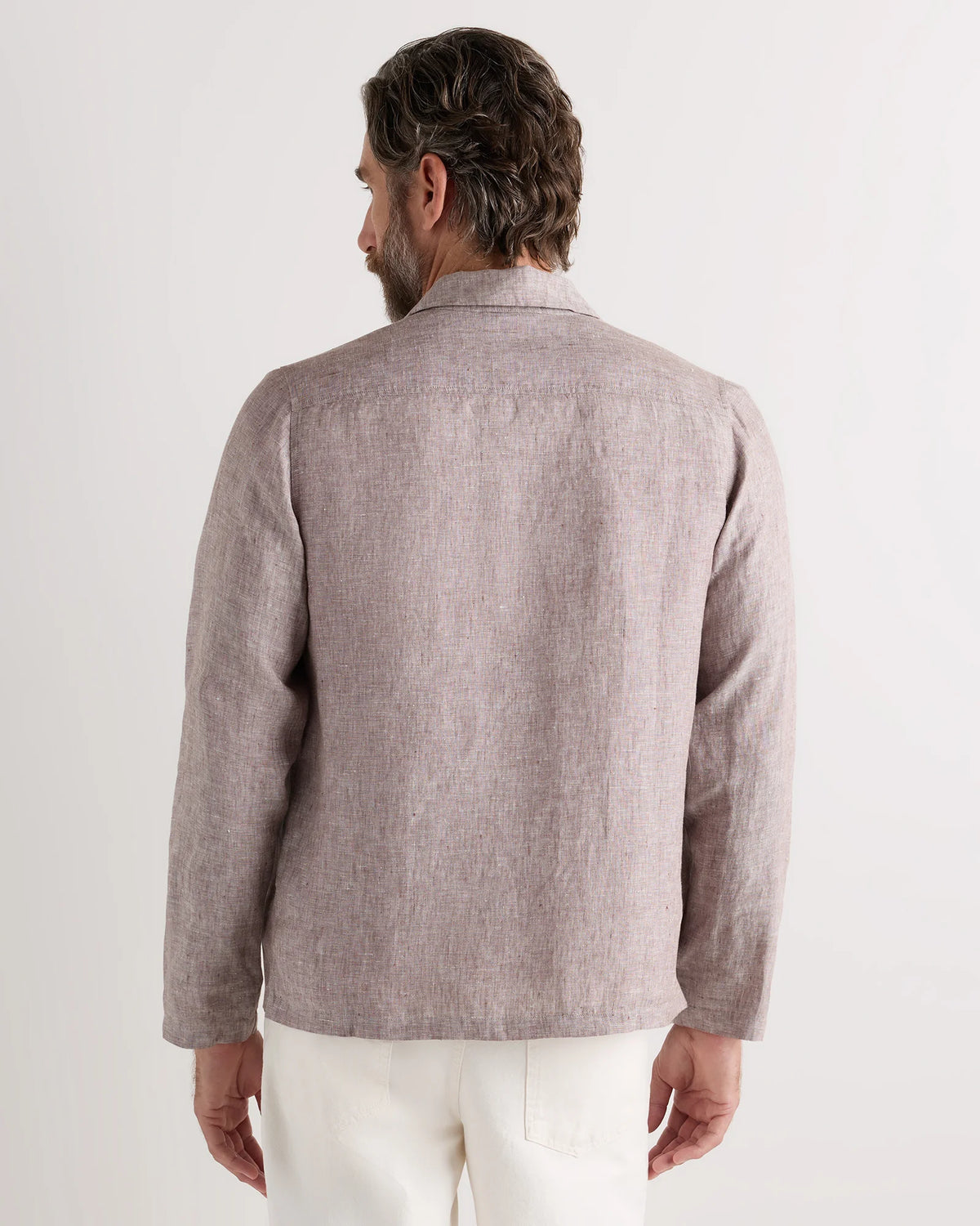 100% European Linen Chore Jacket - S / Flax
