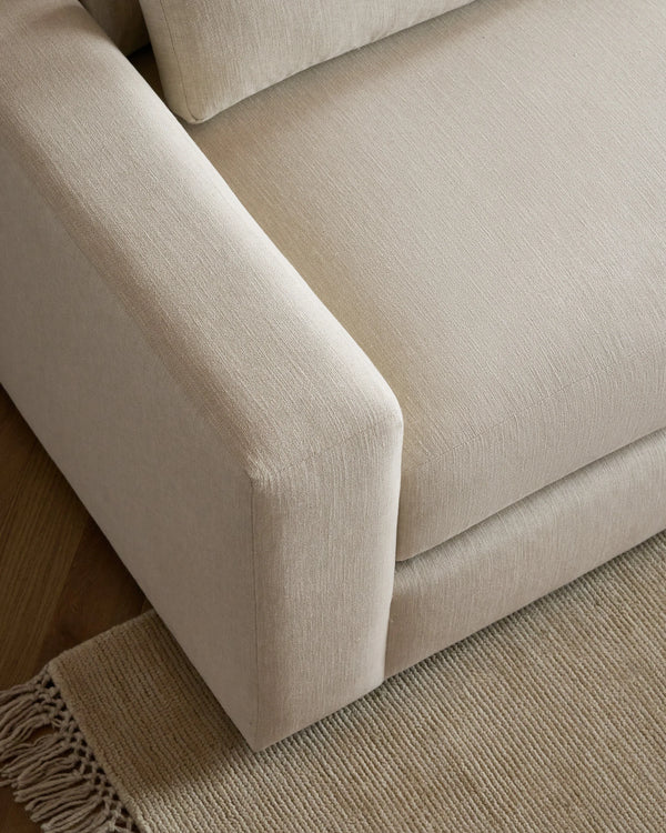 Ashford Deep Seat Chaise Sectional in Performance Chenille Linen Blend - 119" Right Arm / Ink