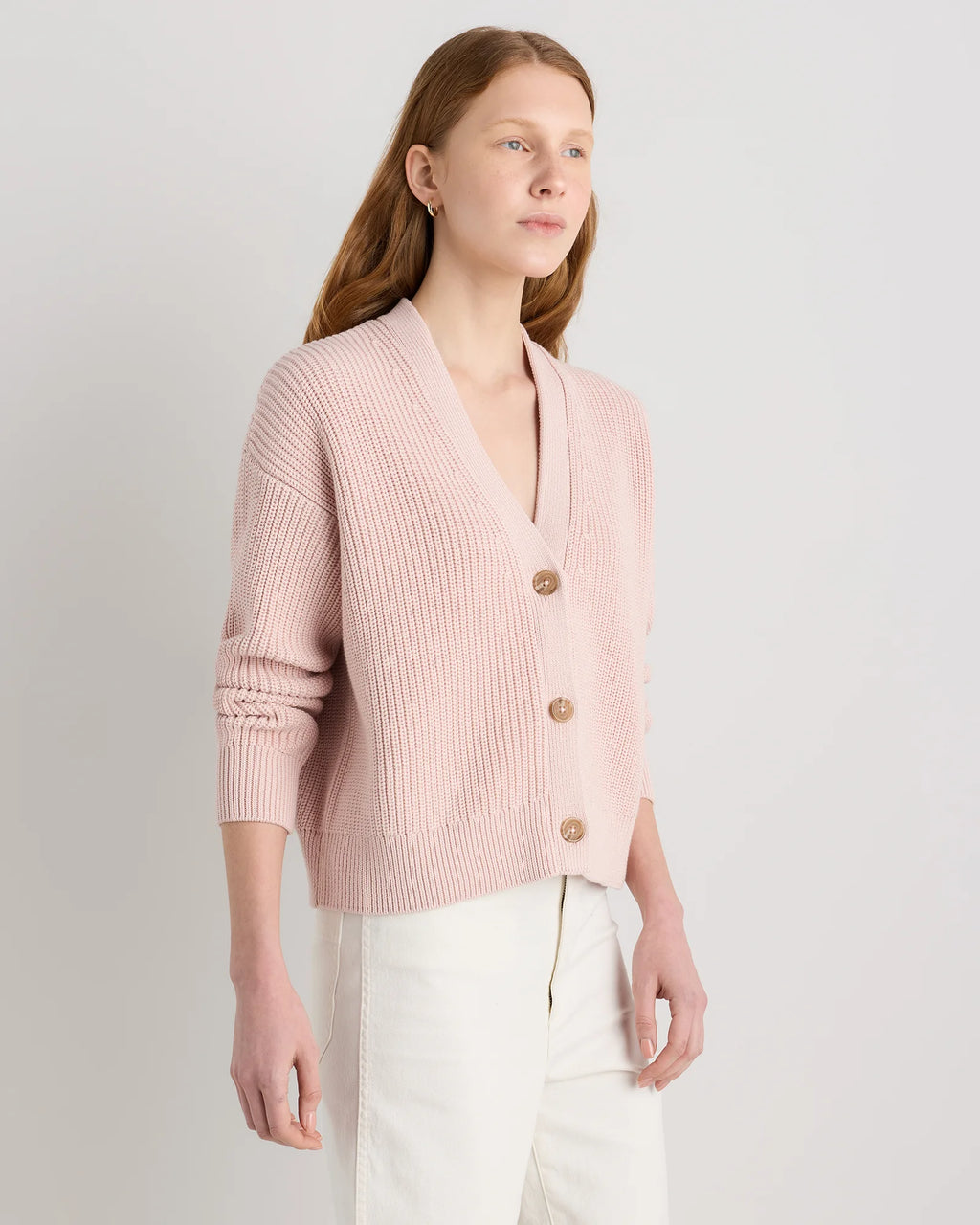 100% Organic Cotton Fisherman Boxy Cropped Cardigan - XS / Sapphire Blue