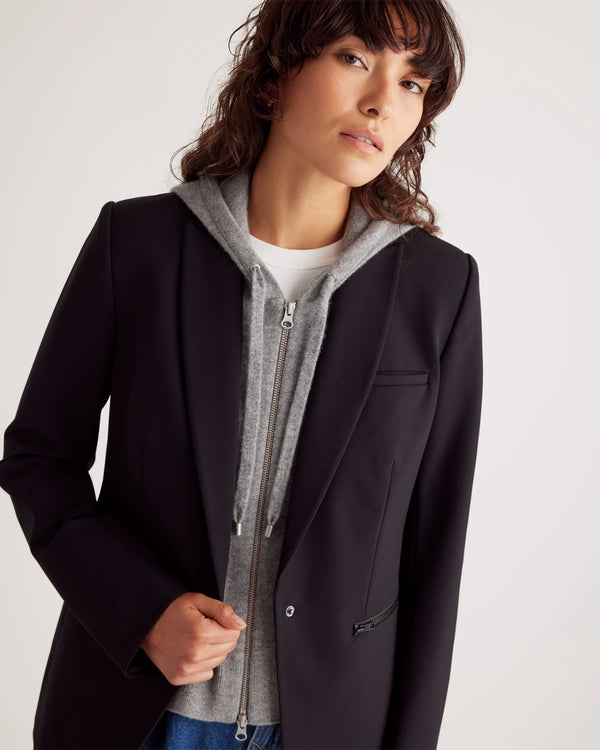 Scuba Single-Breasted Convertible Blazer - XS / True Black