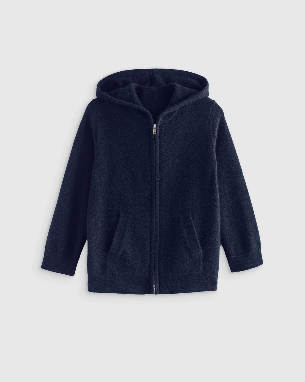 Washable Cashmere Full Zip Hoodie - 6 / Heather Grey