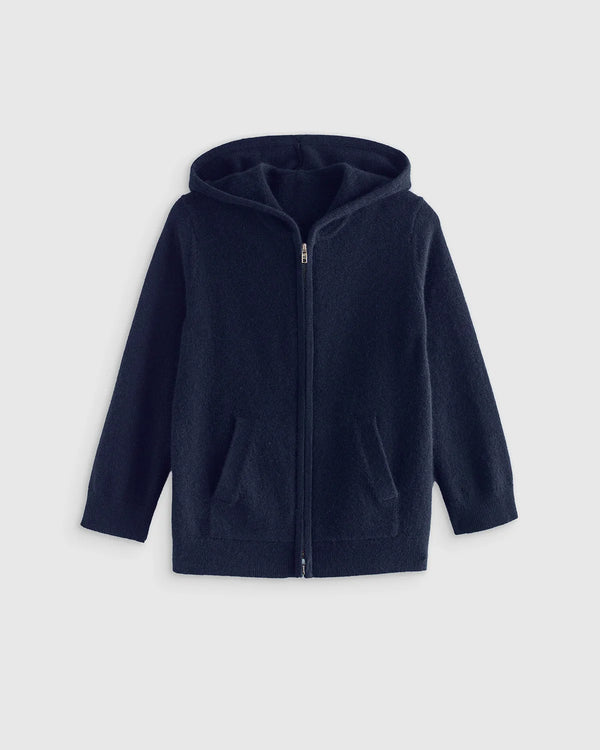 Washable Cashmere Full Zip Hoodie - 6 / Heather Grey