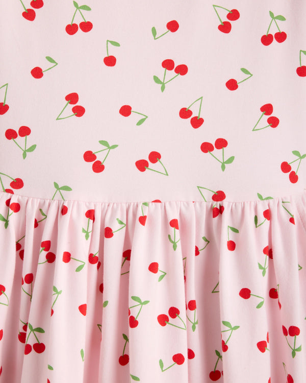 Organic Cotton Skater Dress - 6 / Sweet Cherries