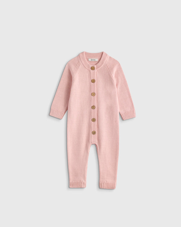 100% Organic Cotton Sweater Romper - 0-3M / Speckled Beige