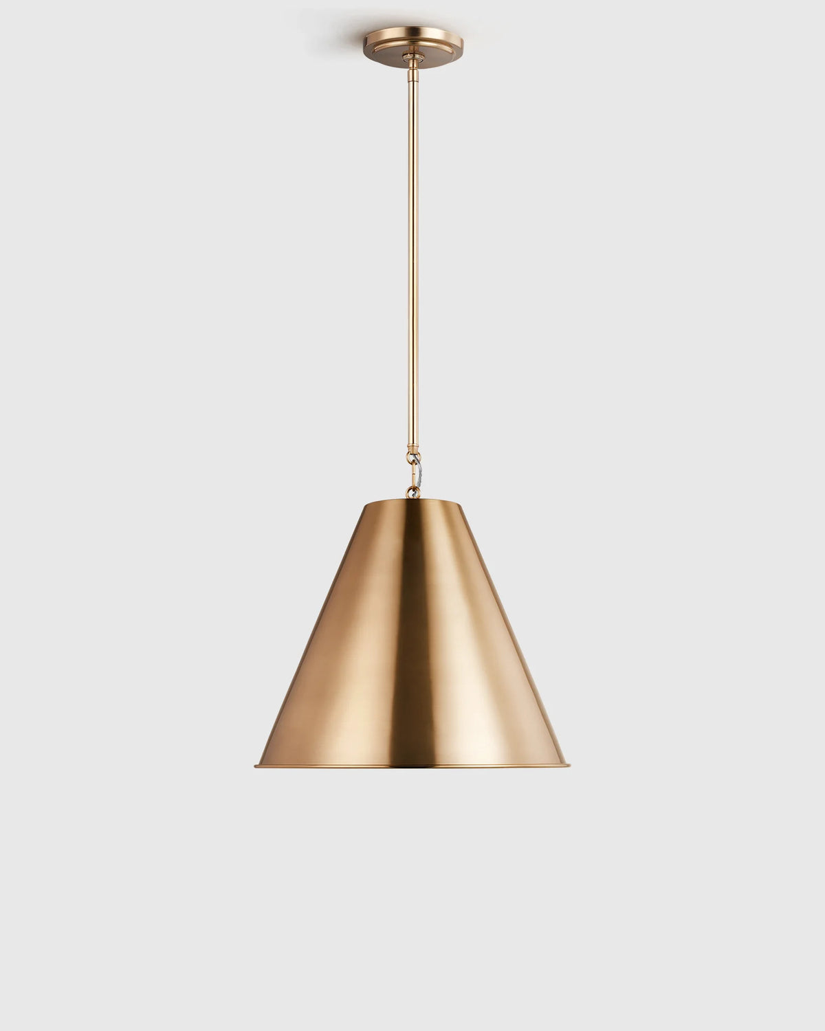 Tapered Steel Shade Pendant Light - One Size / Brass Main image