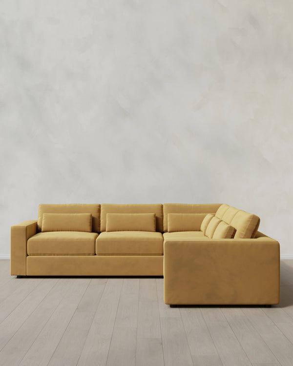 Ashford Deep Seat L Sectional in Performance Velvet - 119x119 / Taupe