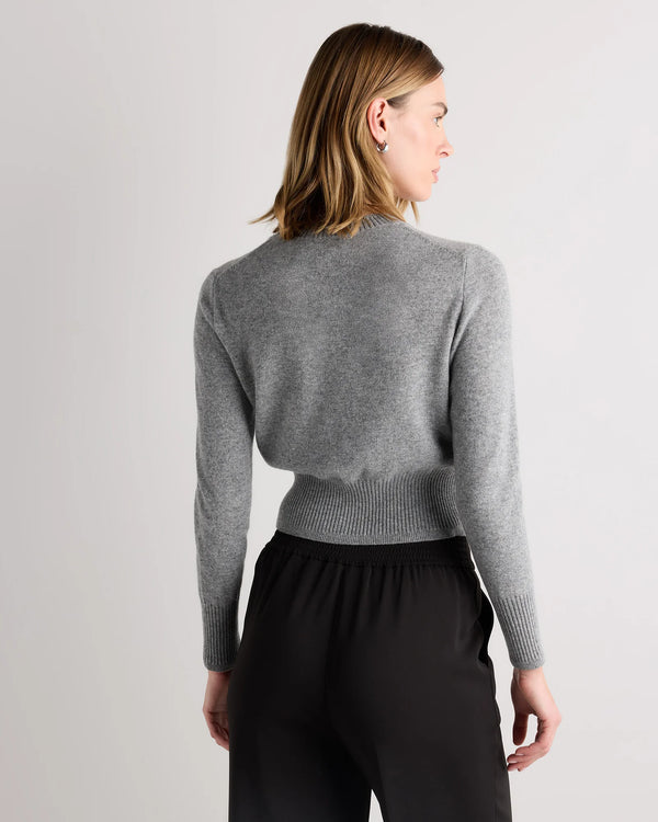 Mongolian Cashmere Shrunken Crewneck Sweater - XS / Ivory