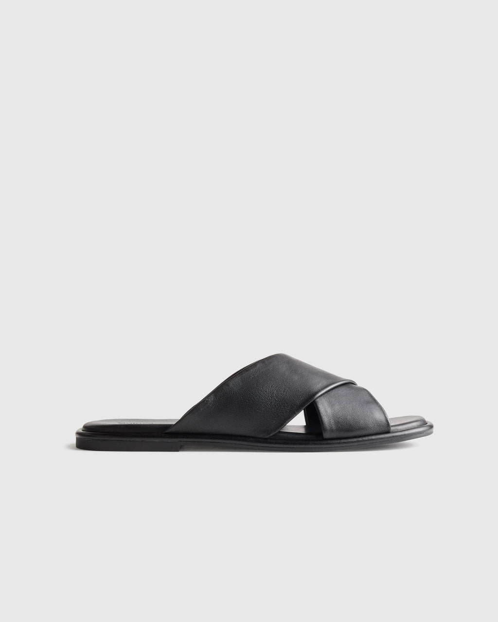 Italian Leather Crossover Slide - 5 / Cognac