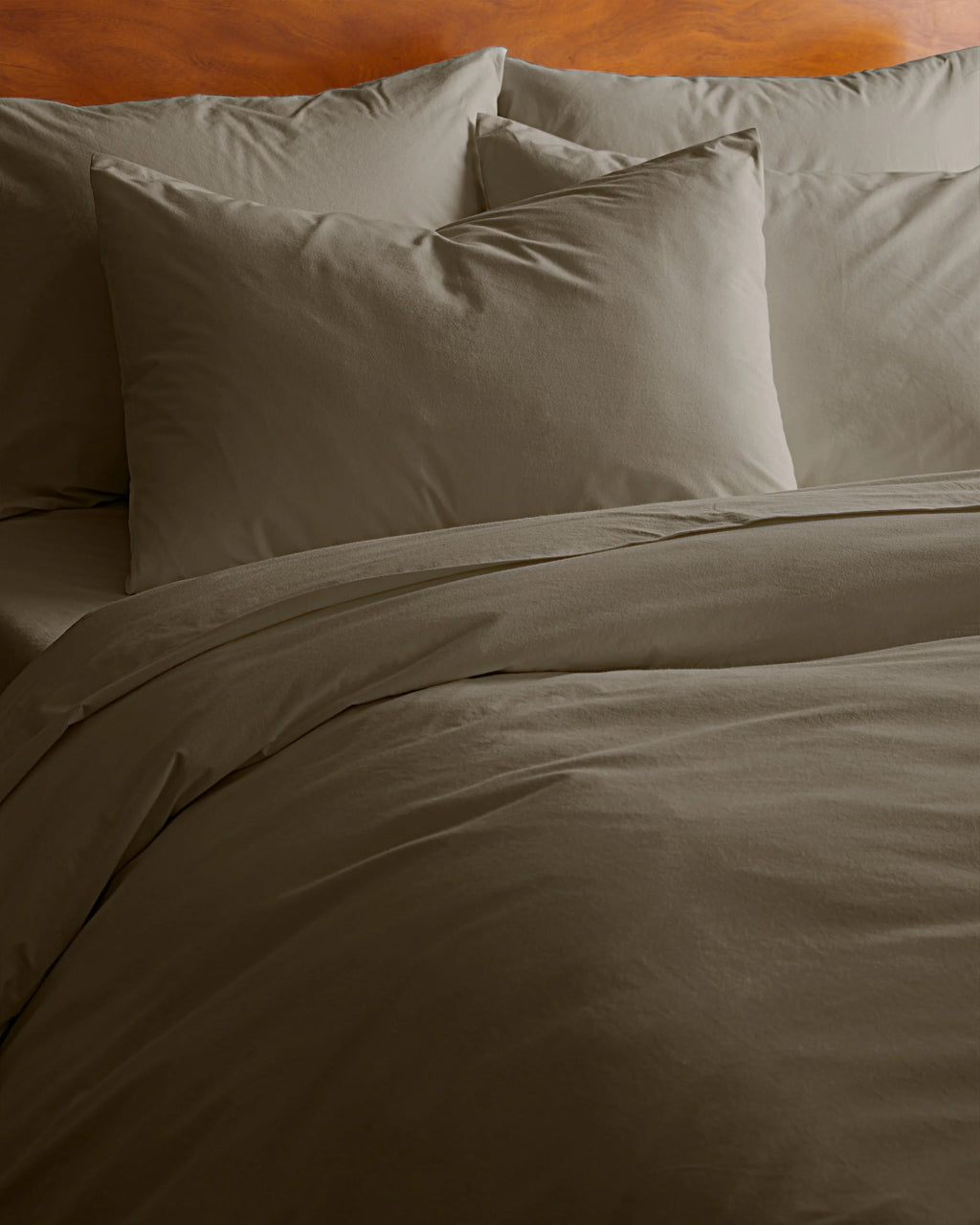 Organic Brushed Cotton Duvet Cover Set - Twin / Toffee