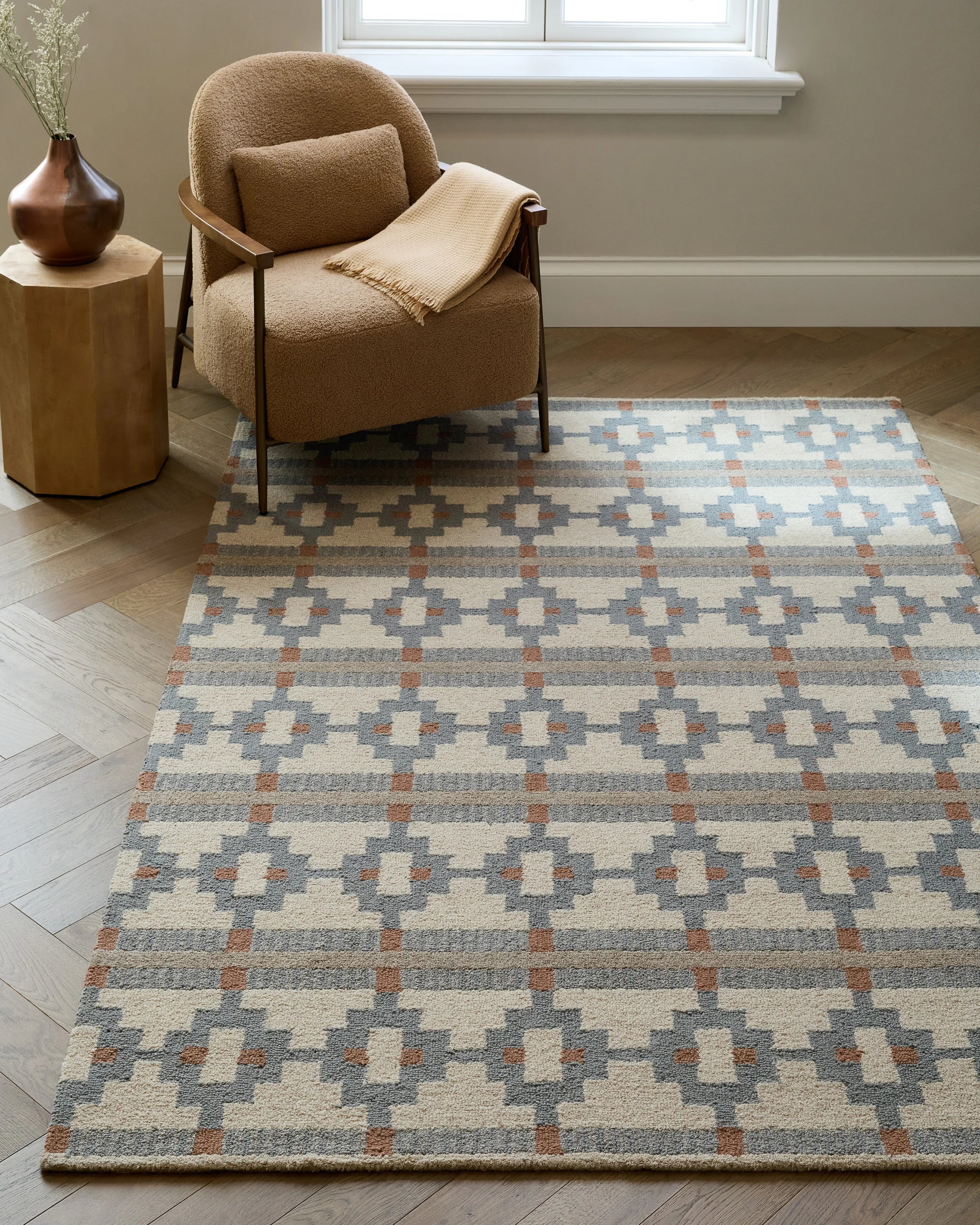Palma Wool Rug - 3' x 5' / Dusty Blue Multi Secondary image