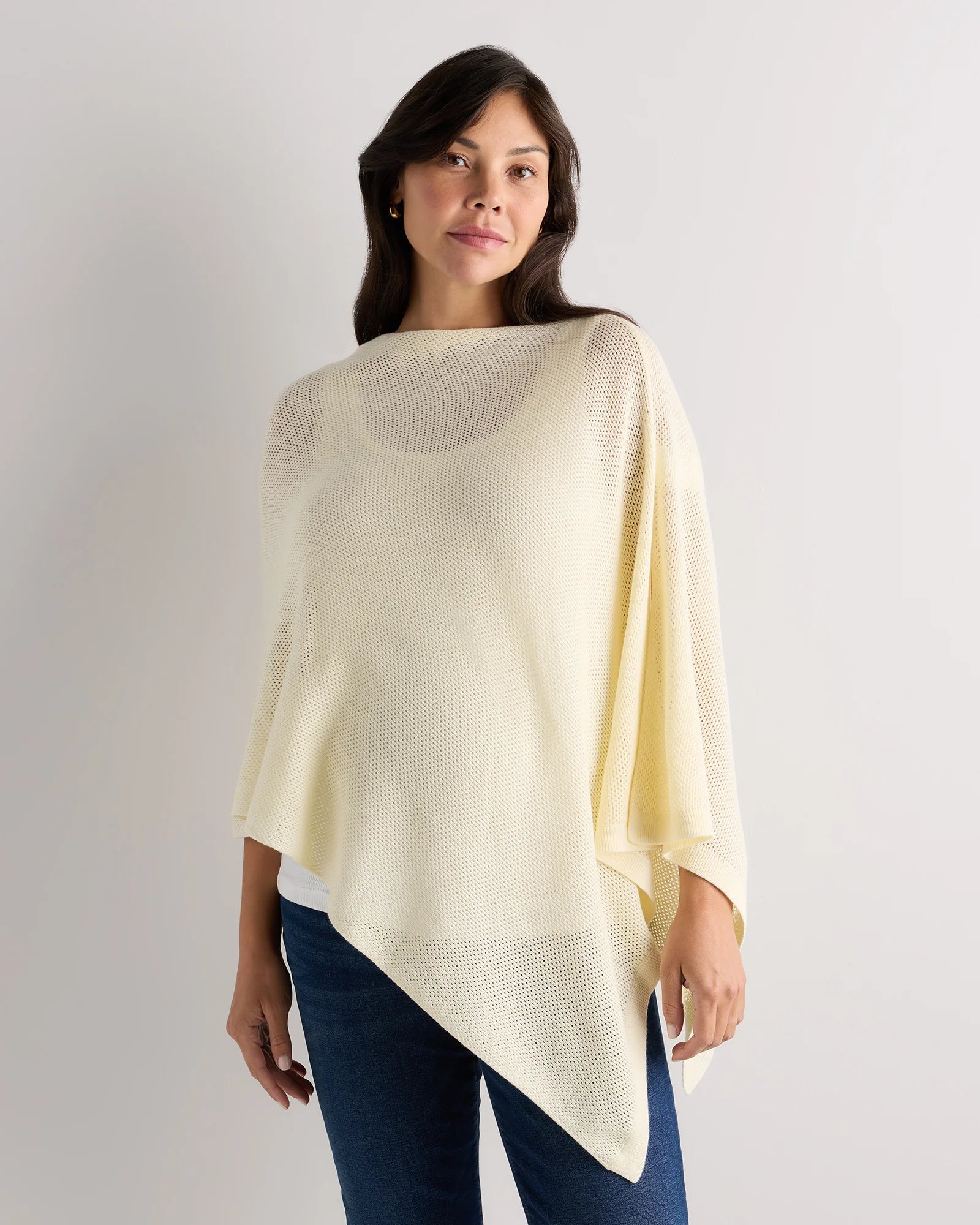 Lightweight Cotton Cashmere Nursing Shawl - One Size / Pale Custard Yellow Secondary image