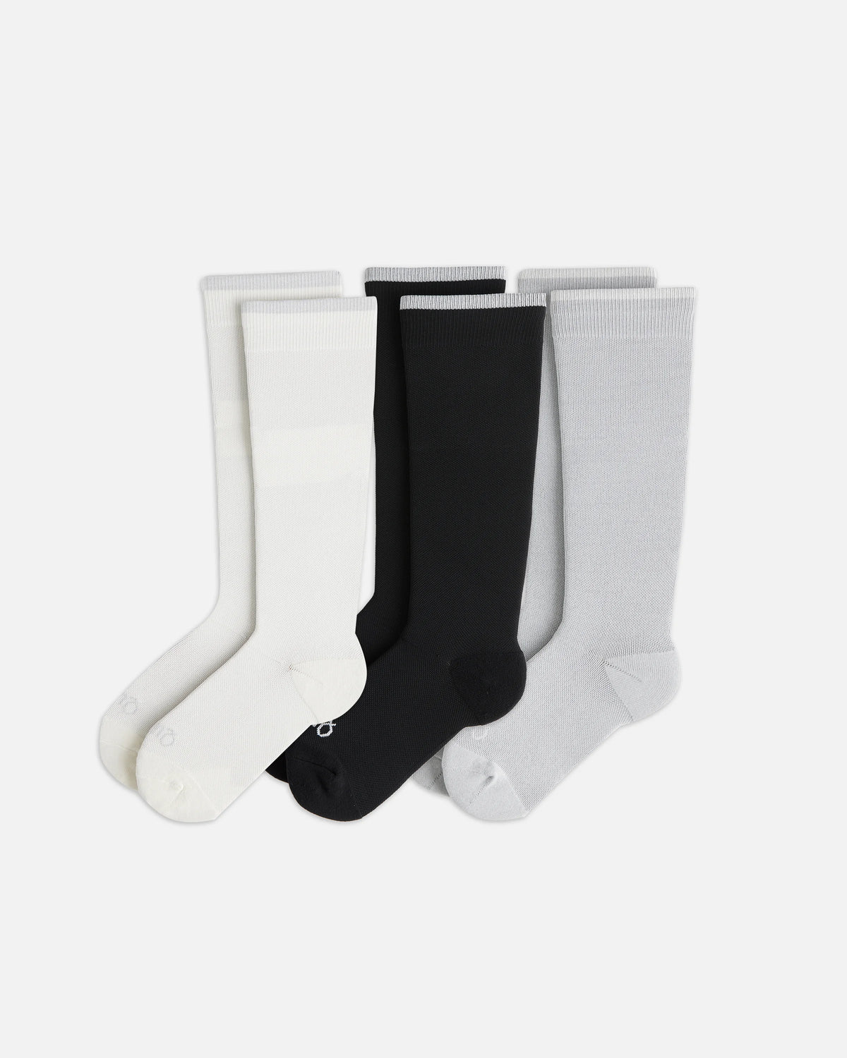Recycled Maternity Compression Socks 3-Pack - L / White/Black/Grey Main image