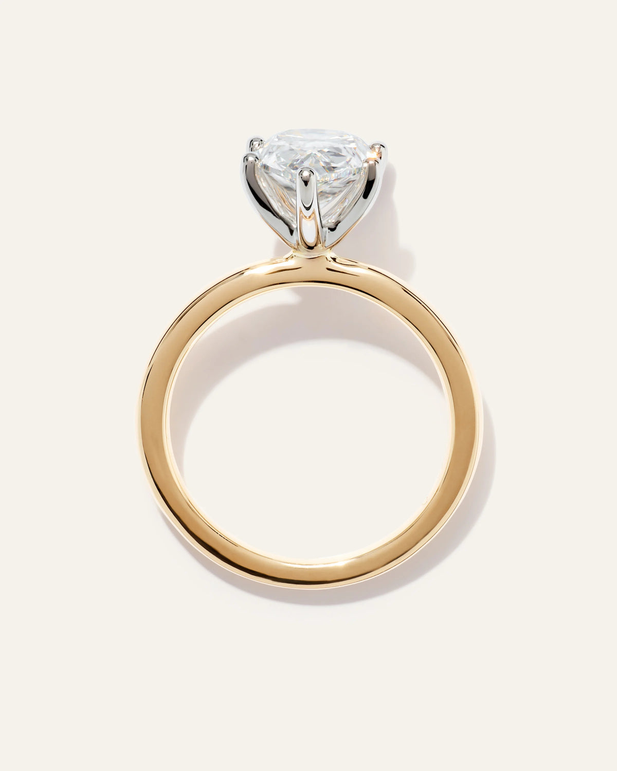 Lab Grown Diamond Pear Comfort Fit Engagement Ring - 3ct - 4 / Yellow Gold
