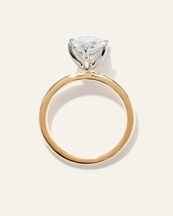 Lab Grown Diamond Pear Comfort Fit Engagement Ring - 3ct - 4 / Yellow Gold