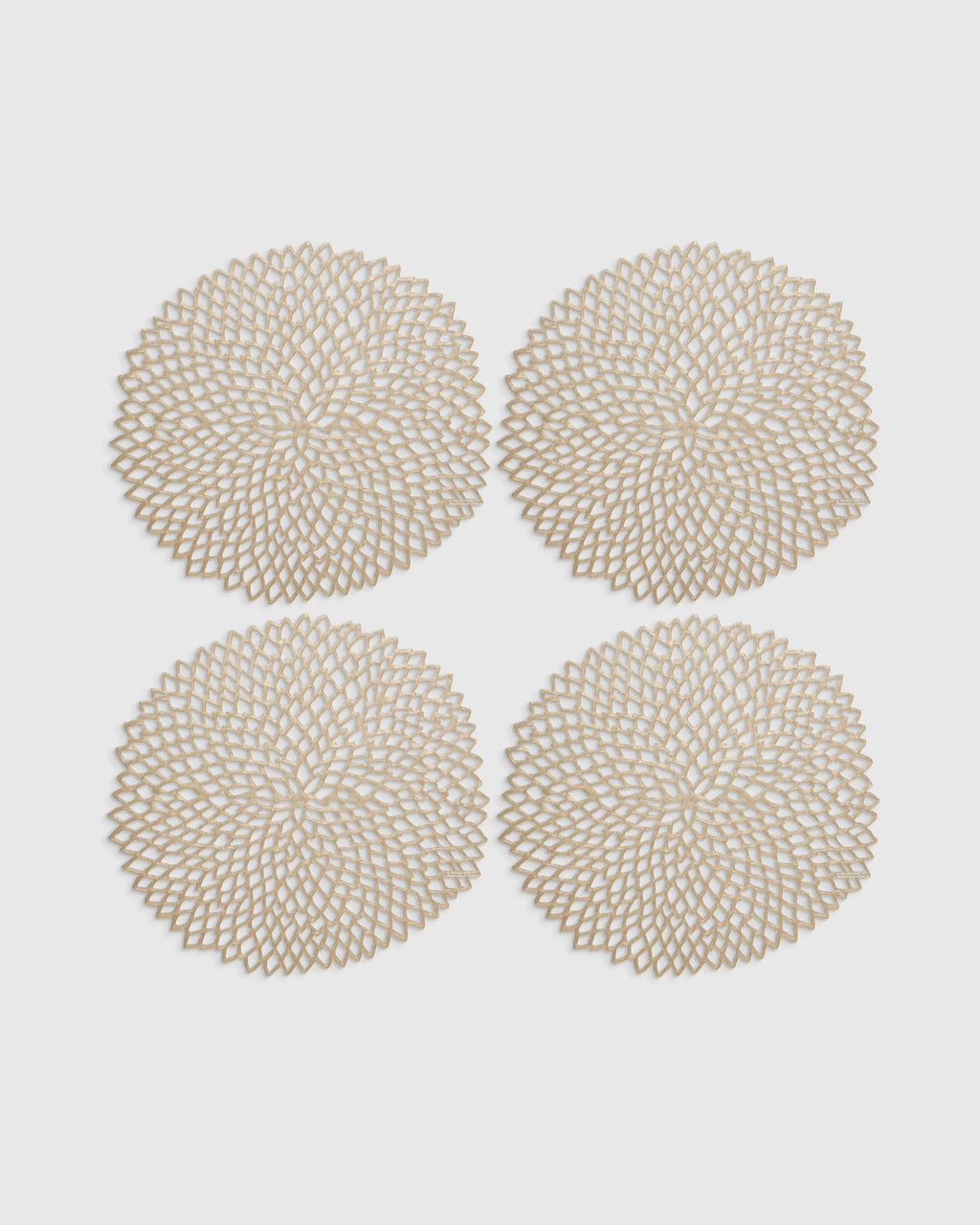 Pressed Dahlia Placemats, Set of 4 by Chilewich - One Size / Brass