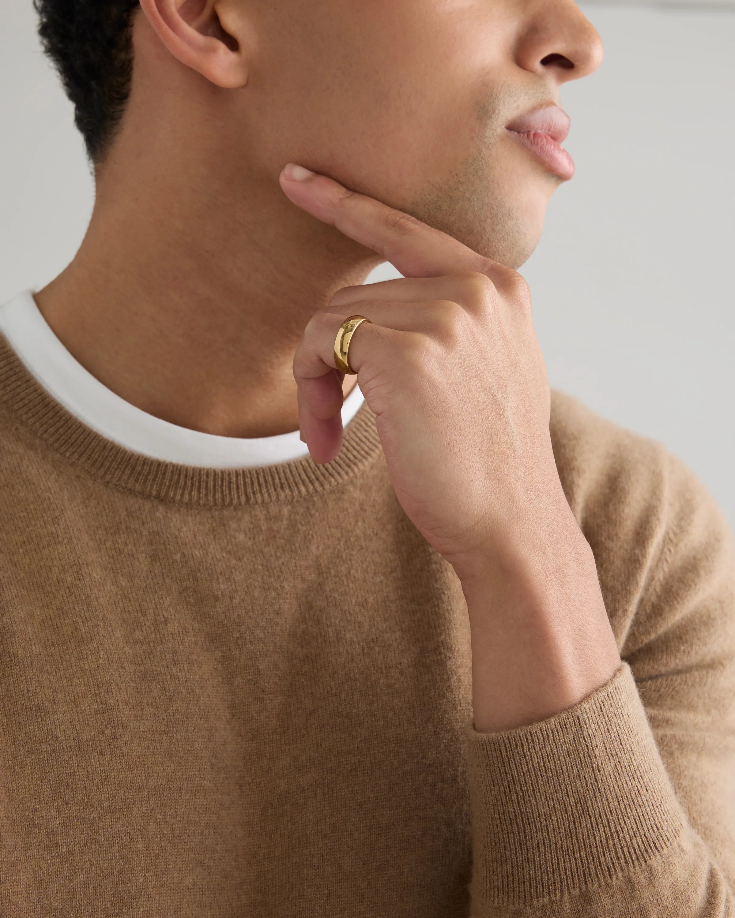 Tungsten Carbide Rounded Band - 7 / 24K Gold Plated Secondary image