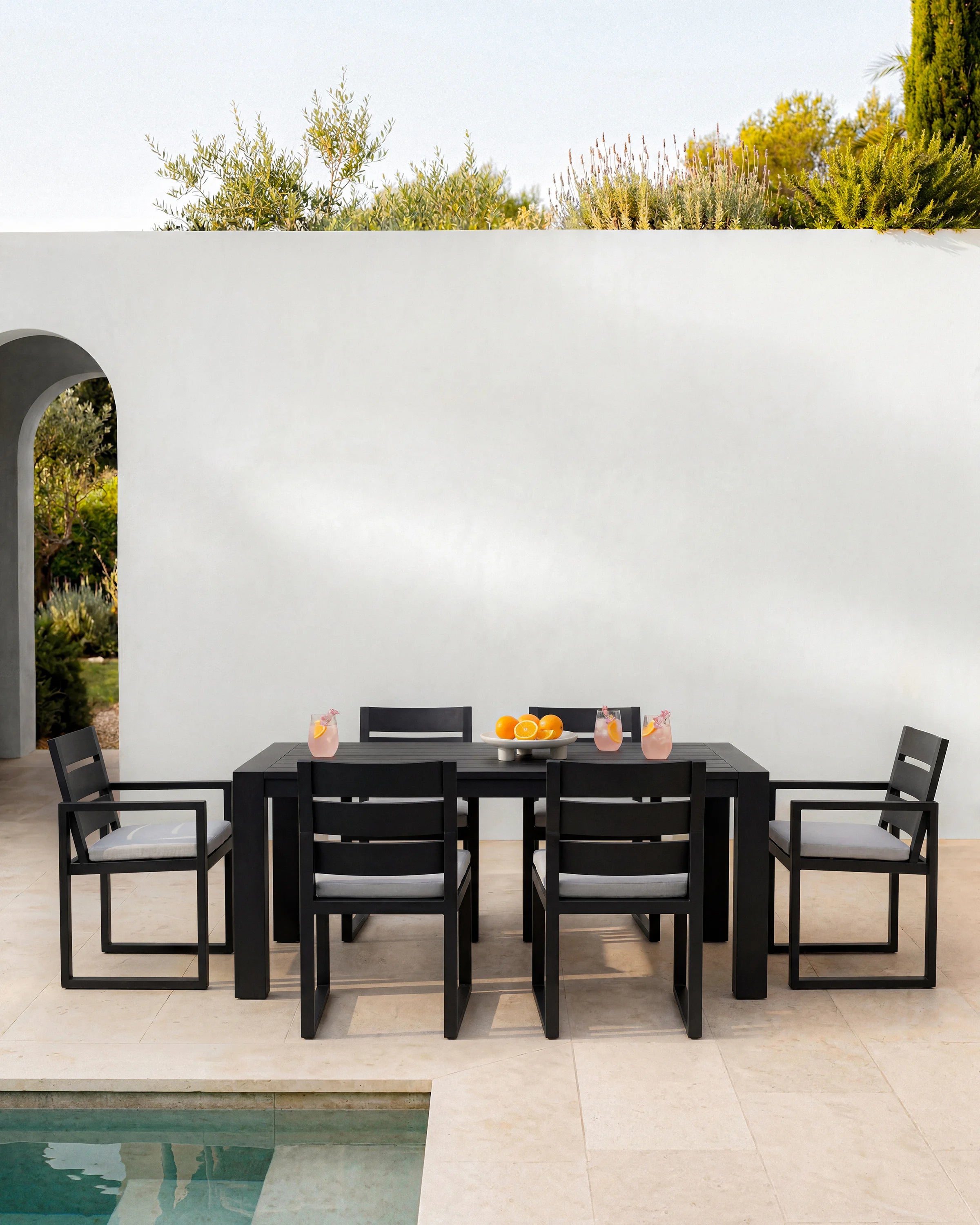 Linear Aluminum Outdoor Dining Table - 72" / Dark Charcoal Secondary image