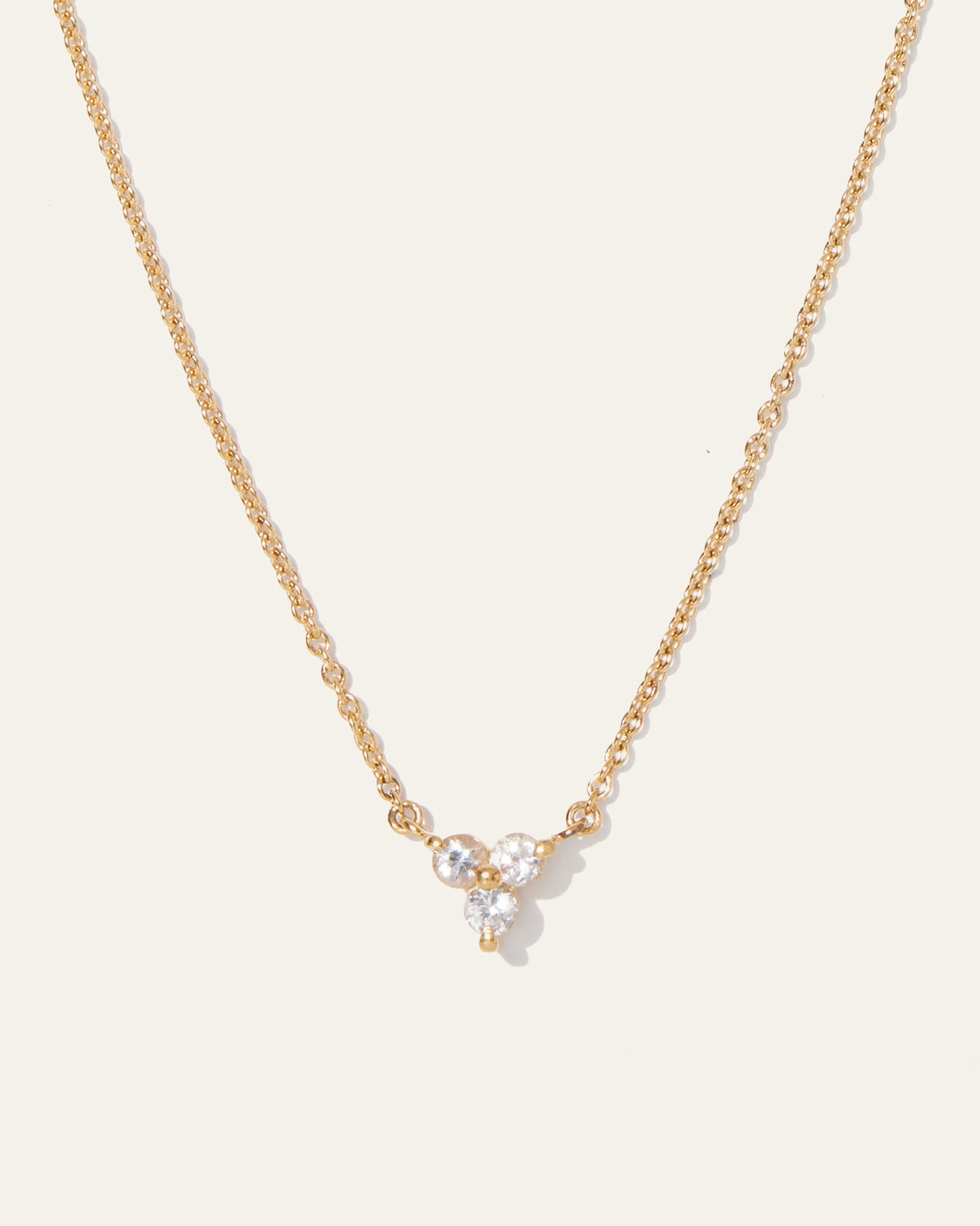 White Sapphire Triad Necklace - One Size / Gold Vermeil Main image