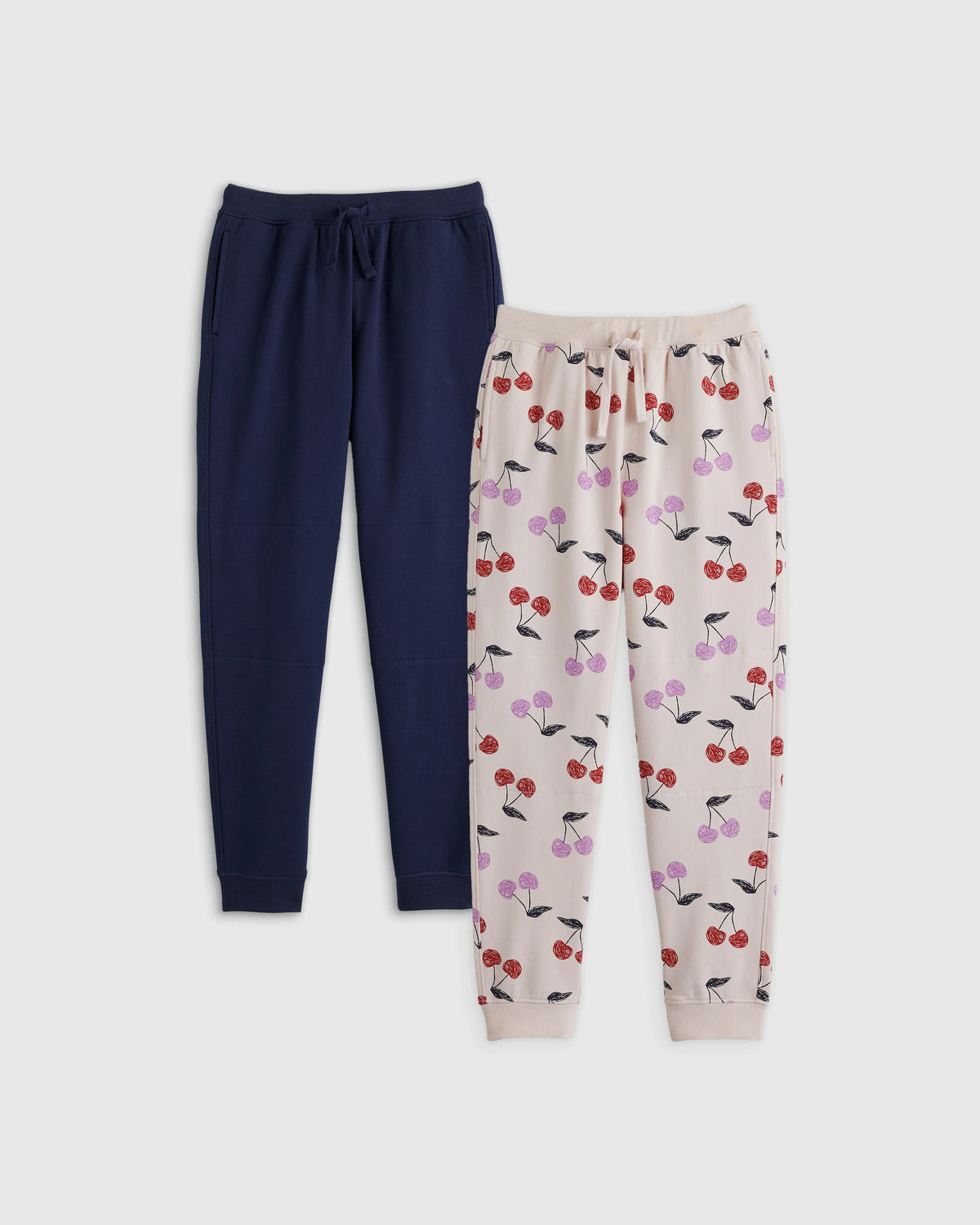 Organic Cotton French Terry Joggers 2-Pack - 6 / Cherries/Navy Main image