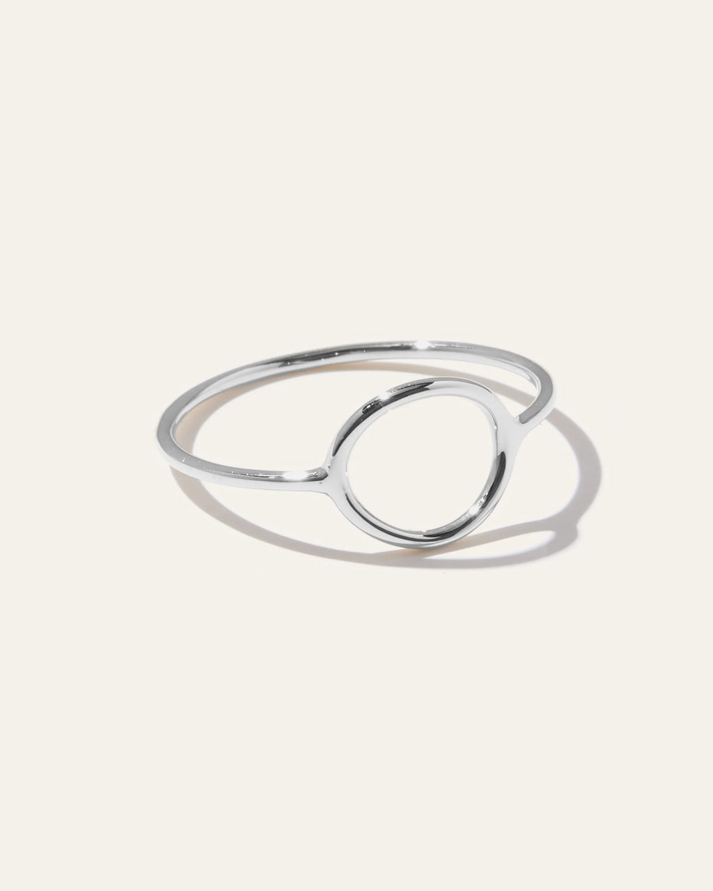 14K Gold Circle Ring - 4 / White Gold