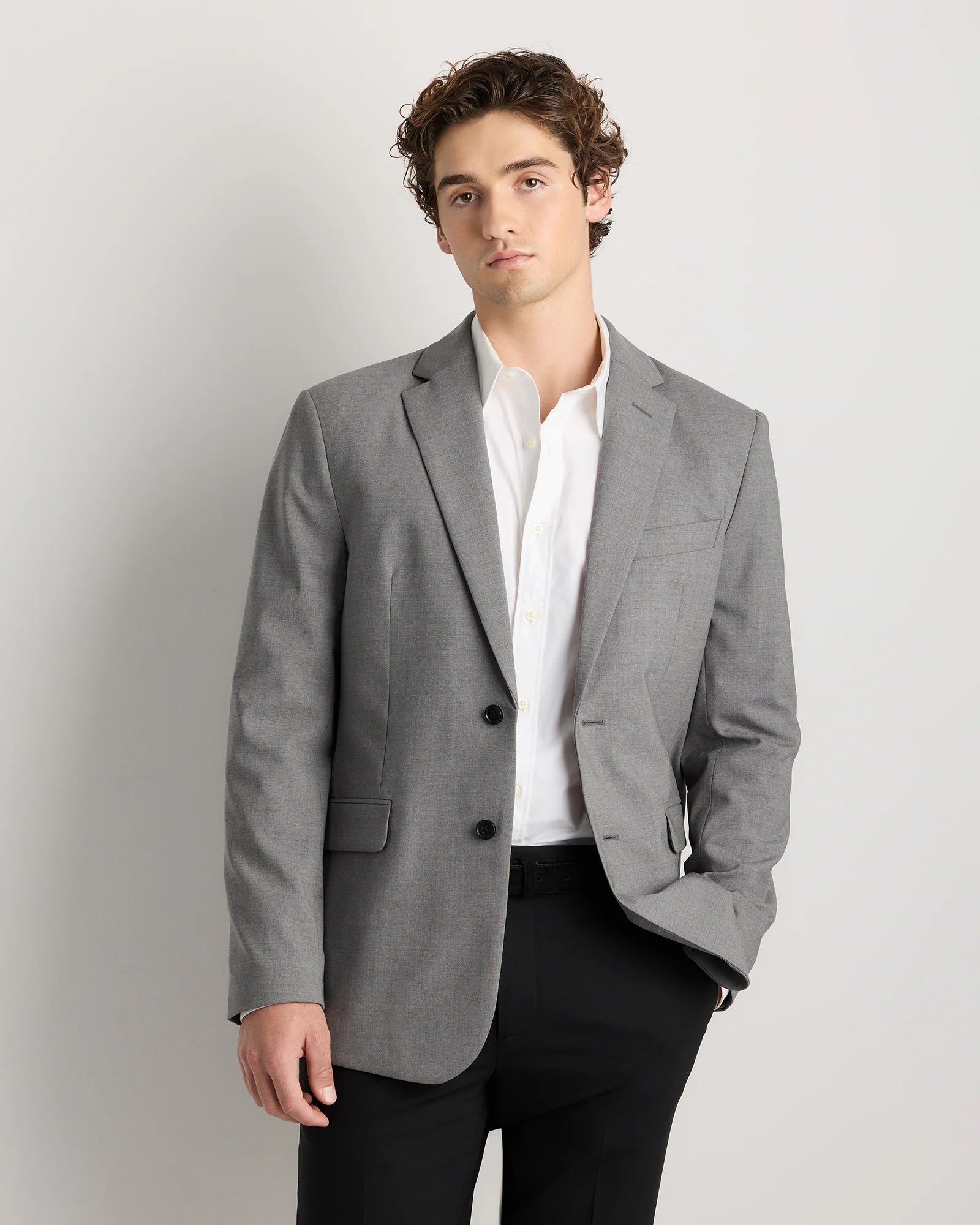 Stretch Wool Blazer - S / Grey Melange Secondary image