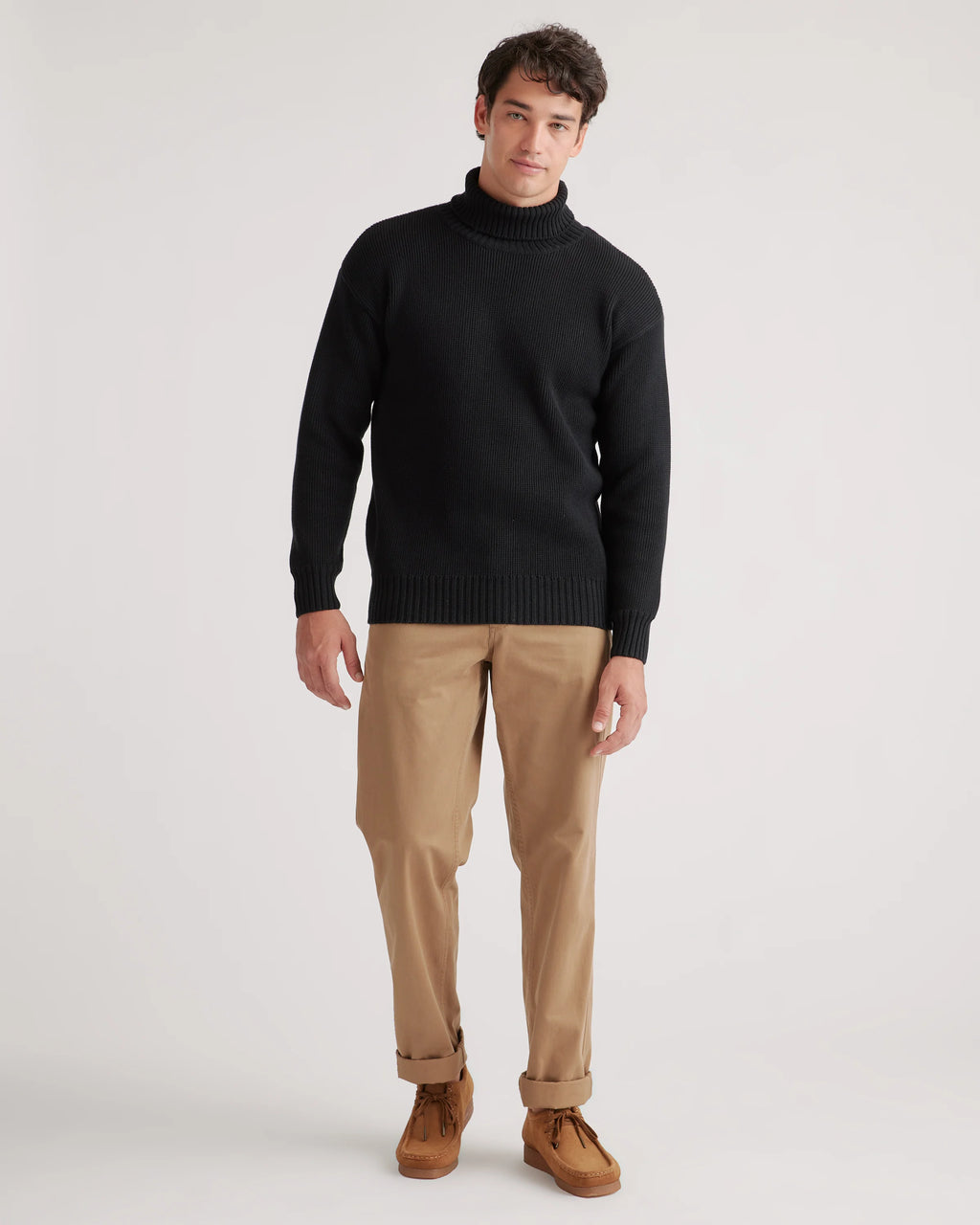 100% Organic Cotton Turtleneck Sweater - S / Charcoal