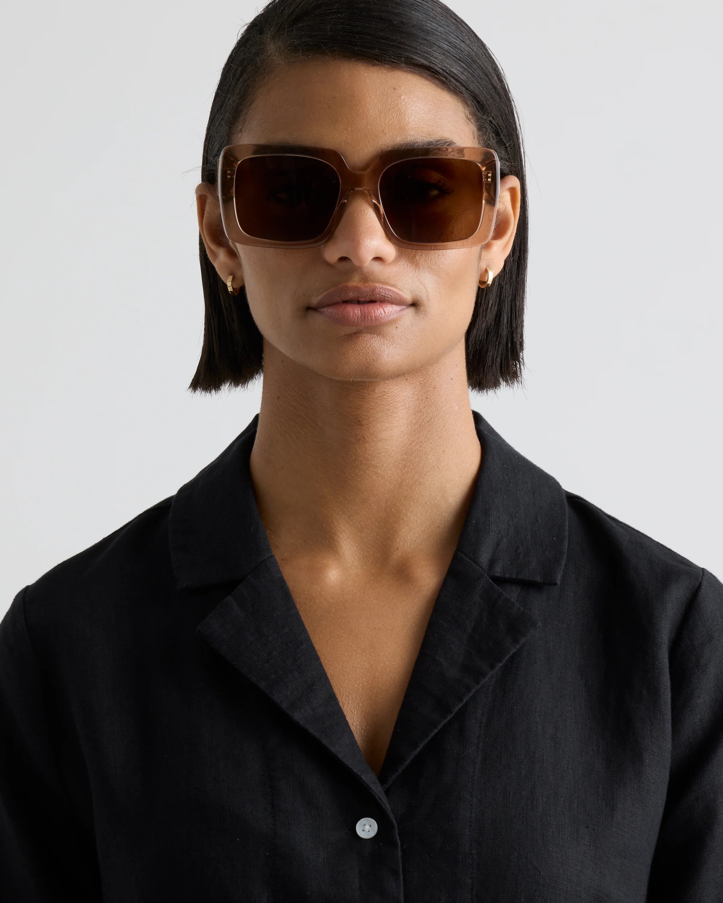 Cartagena Polarized Acetate Sunglasses - One Size / Clear Taupe with Brown lens Secondary image