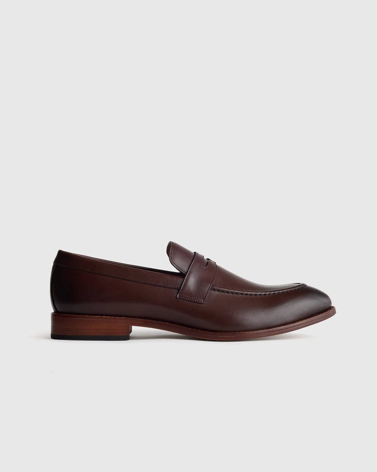 Calfskin Leather Penny Loafer - 7 / Brunette Main image