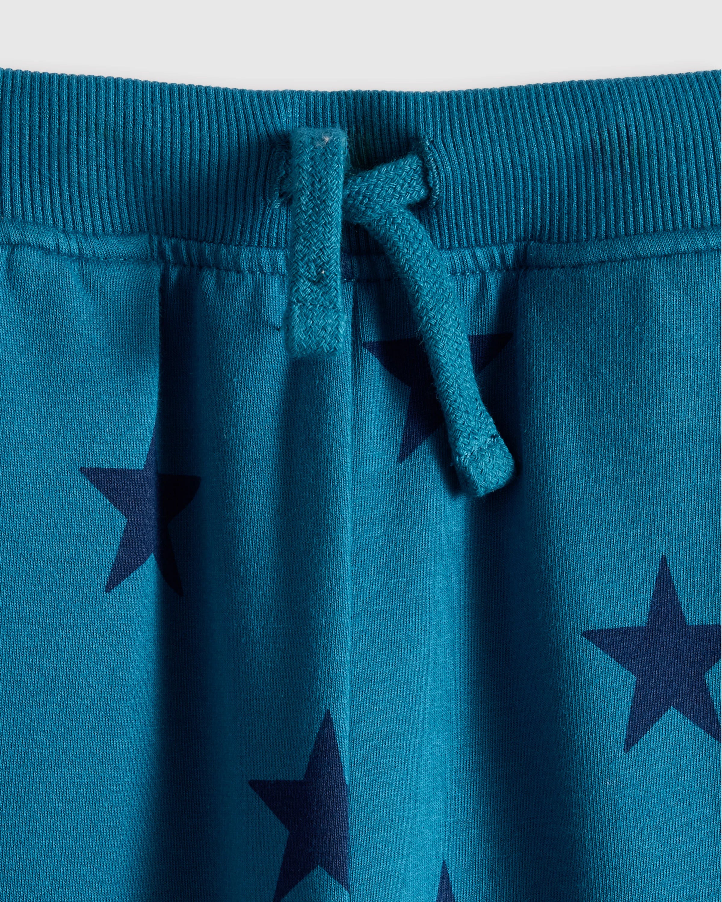 Organic Cotton French Terry Joggers - 6 / Blue Stars Secondary image