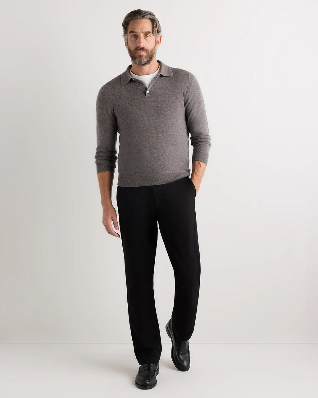 Mongolian Cashmere Polo Sweater - S / True Navy