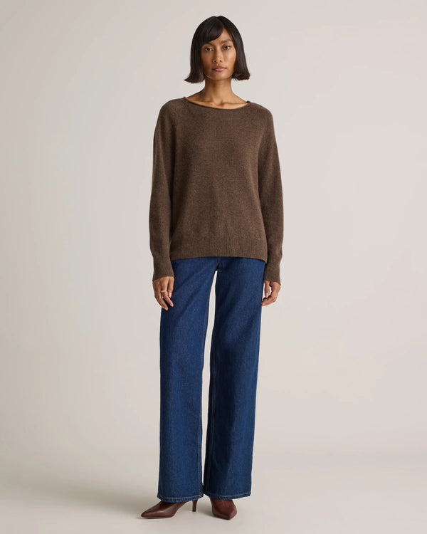 Mongolian Cashmere Boatneck Sweater - XS / Black