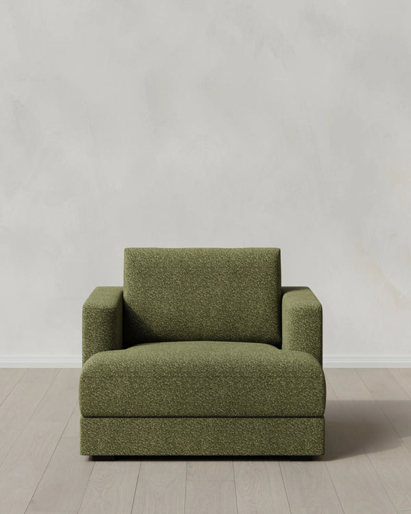 Sierra Curved Arm Accent Chair in Performance Boucle - One Size / Indigo
